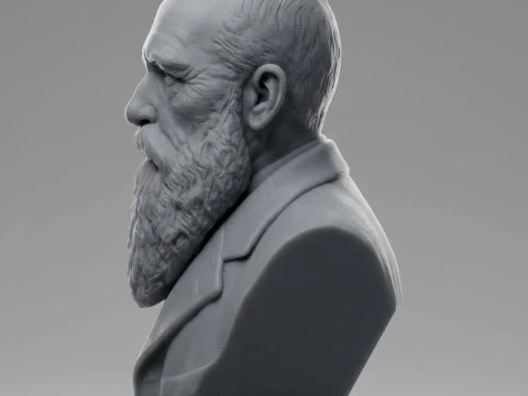 Claude Monet 3D Printable Bust 3D Print Model