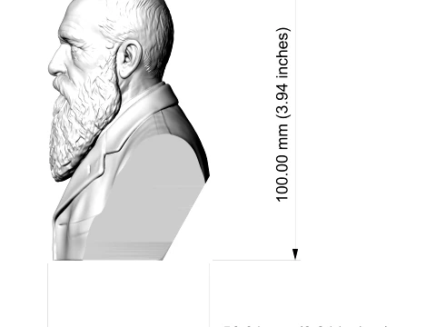 Claude Monet 3D Printable Bust 3D Print Model