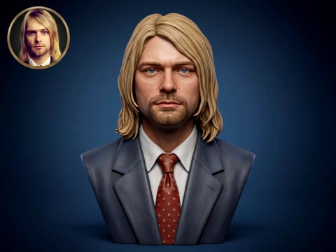 Kurt Cobain 3D Printable Bust 3Dプリントモデル
