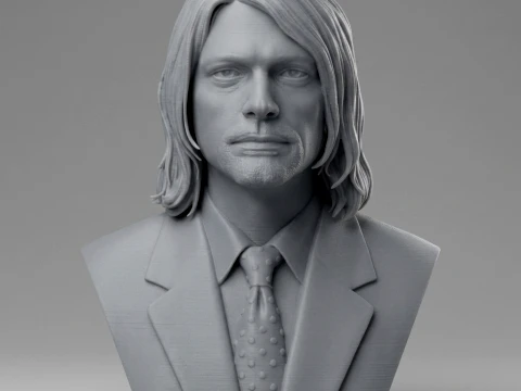 Kurt Cobain 3D Printable Bust 3D Print Model