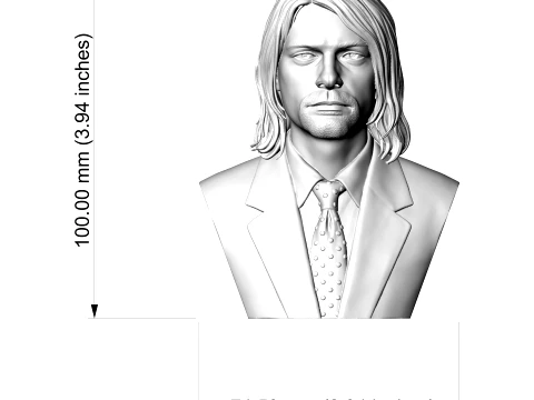 Kurt Cobain 3D Printable Bust 3D Print Model
