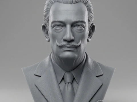 Salvador DalI 3D Printable Bust 3D Print Model