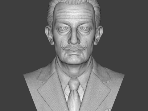Salvador DalI 3D Printable Bust 3D Print Model