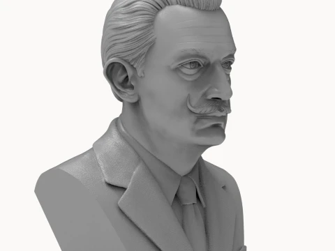 Salvador DalI 3D Printable Bust 3D Print Model