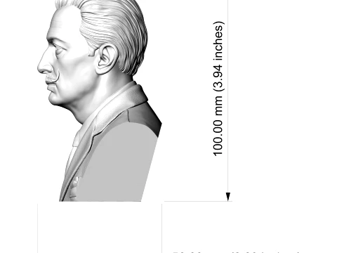 Salvador DalI 3D Printable Bust 3D Print Model