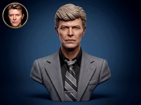 David Bowie 3D Printable Bust Model Cetak 3D