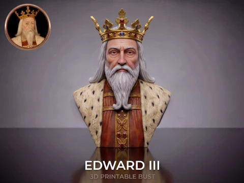 King Edward III 3D Printable Bust Model Cetak 3D
