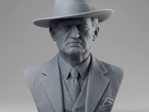Edvard Munch 3D Printable Bust 3D Print Model