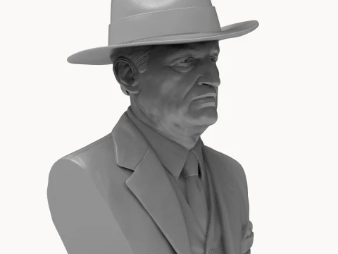 Edvard Munch 3D Printable Bust 3D Print Model