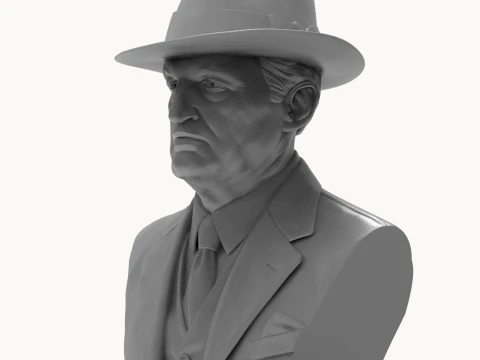 Edvard Munch 3D Printable Bust 3D Print Model