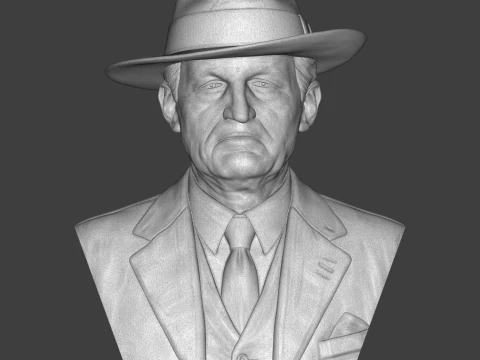 Edvard Munch 3D Printable Bust 3D Print Model