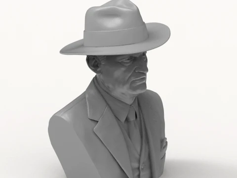 Edvard Munch 3D Printable Bust 3D Print Model