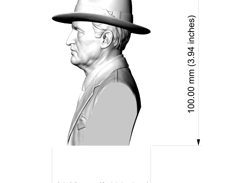 Edvard Munch 3D Printable Bust 3D Print Model