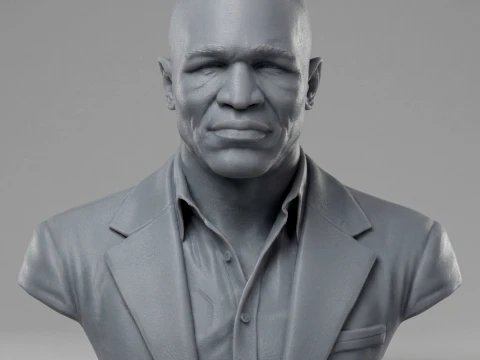 Evander Holyfield 3D Printable Bust 3D Print Model