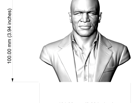 Evander Holyfield 3D Printable Bust 3D Print Model