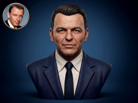 Frank Sinatra 3D Printable Bust Model Cetak 3D