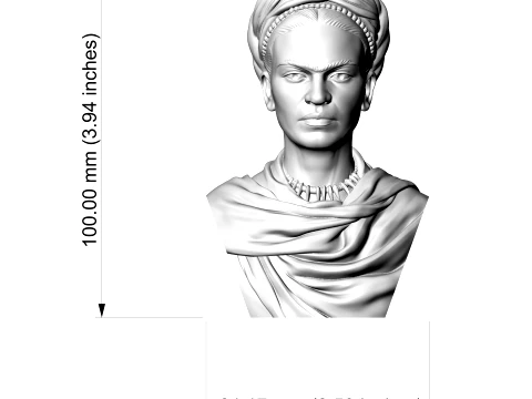 Frida Kahlo 3D Printable Bust 3D Print Model