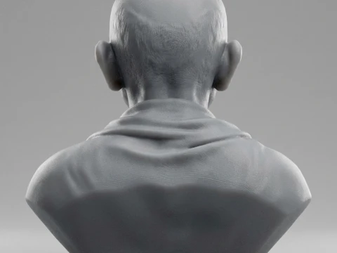 Mahatma Gandhi Realistic 3D Printable Bust 3D Print Model