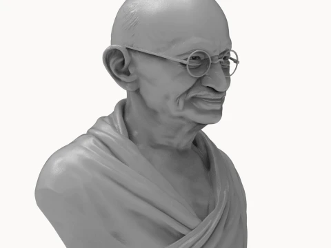 Mahatma Gandhi Realistic 3D Printable Bust 3D Print Model
