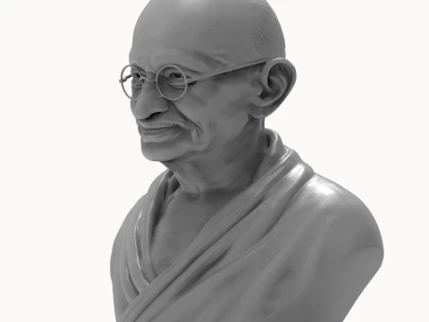 Mahatma Gandhi Realistic 3D Printable Bust 3D Print Model