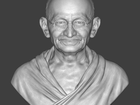 Mahatma Gandhi Realistic 3D Printable Bust 3D Print Model