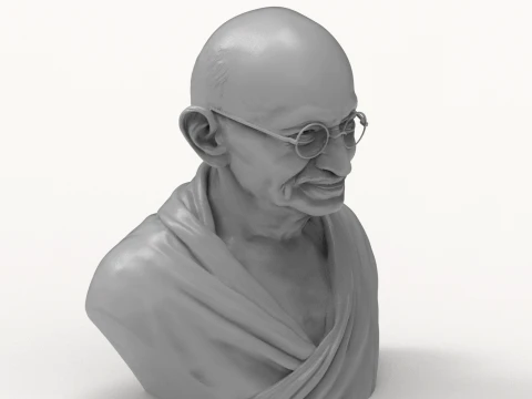 Mahatma Gandhi Realistic 3D Printable Bust 3D Print Model