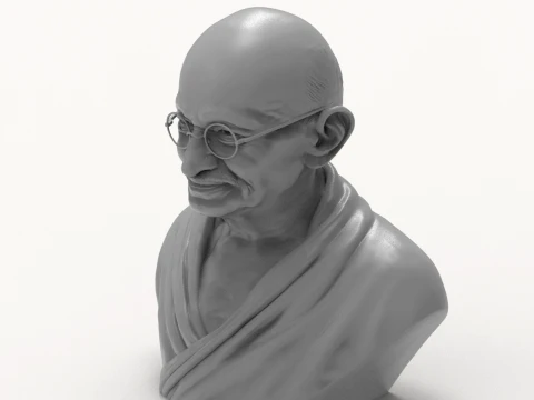 Mahatma Gandhi Realistic 3D Printable Bust 3D Print Model