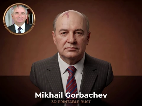 Mikhail Gorbachev 3D Printable Bust Model Cetak 3D