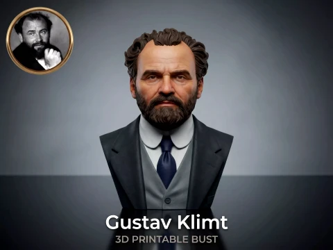 Gustav Klimt 3D Printable Bust Model Cetak 3D