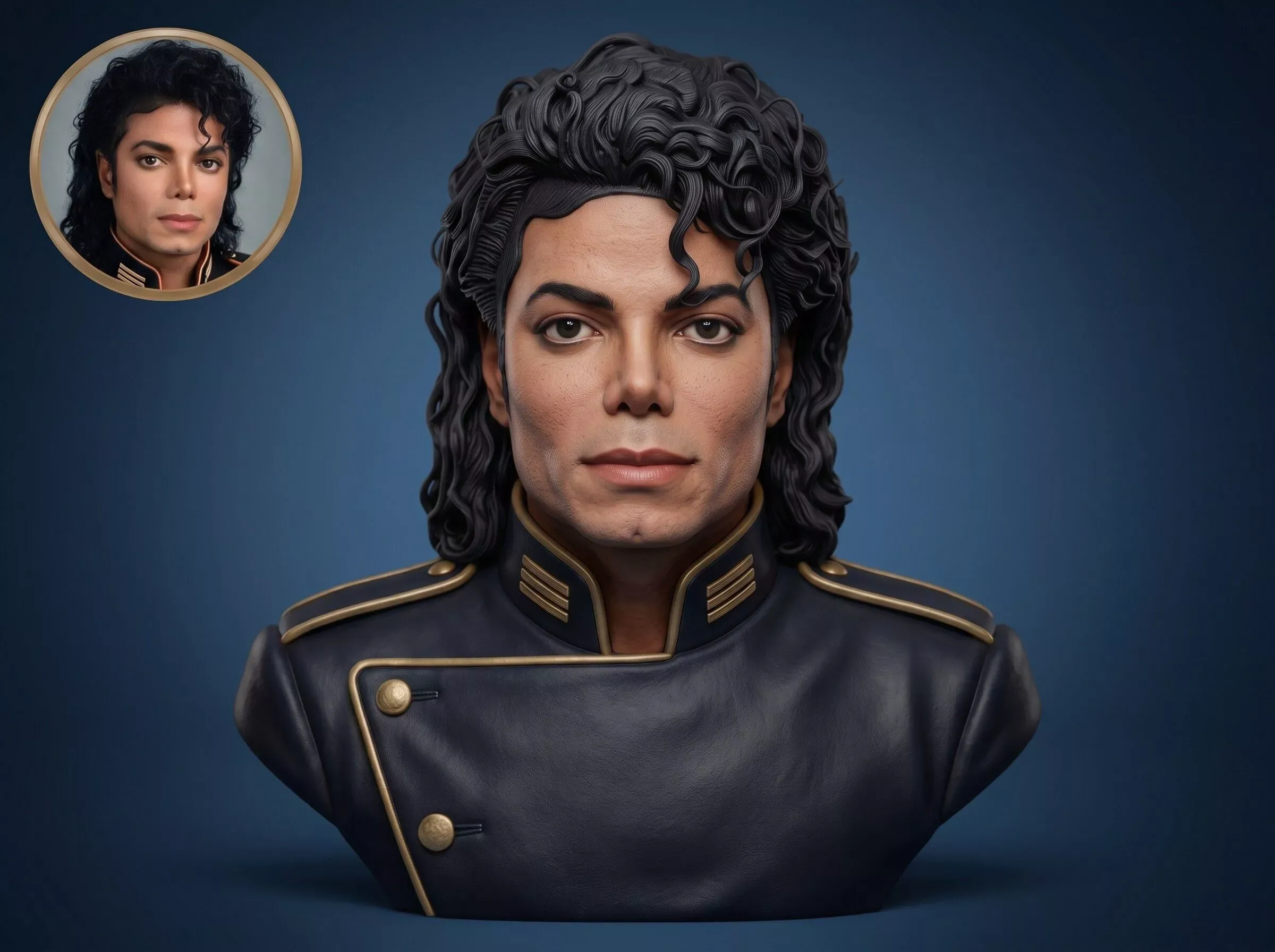 Michael Jackson 3D Printable Bust 3D Print Model .c4d .max .obj .3ds .fbx .stl .blend 