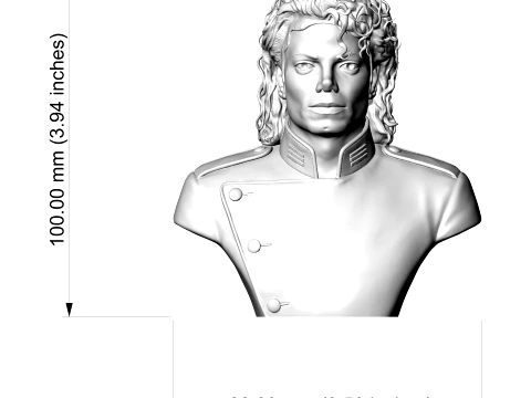 Michael Jackson 3D Printable Bust 3D Print Model