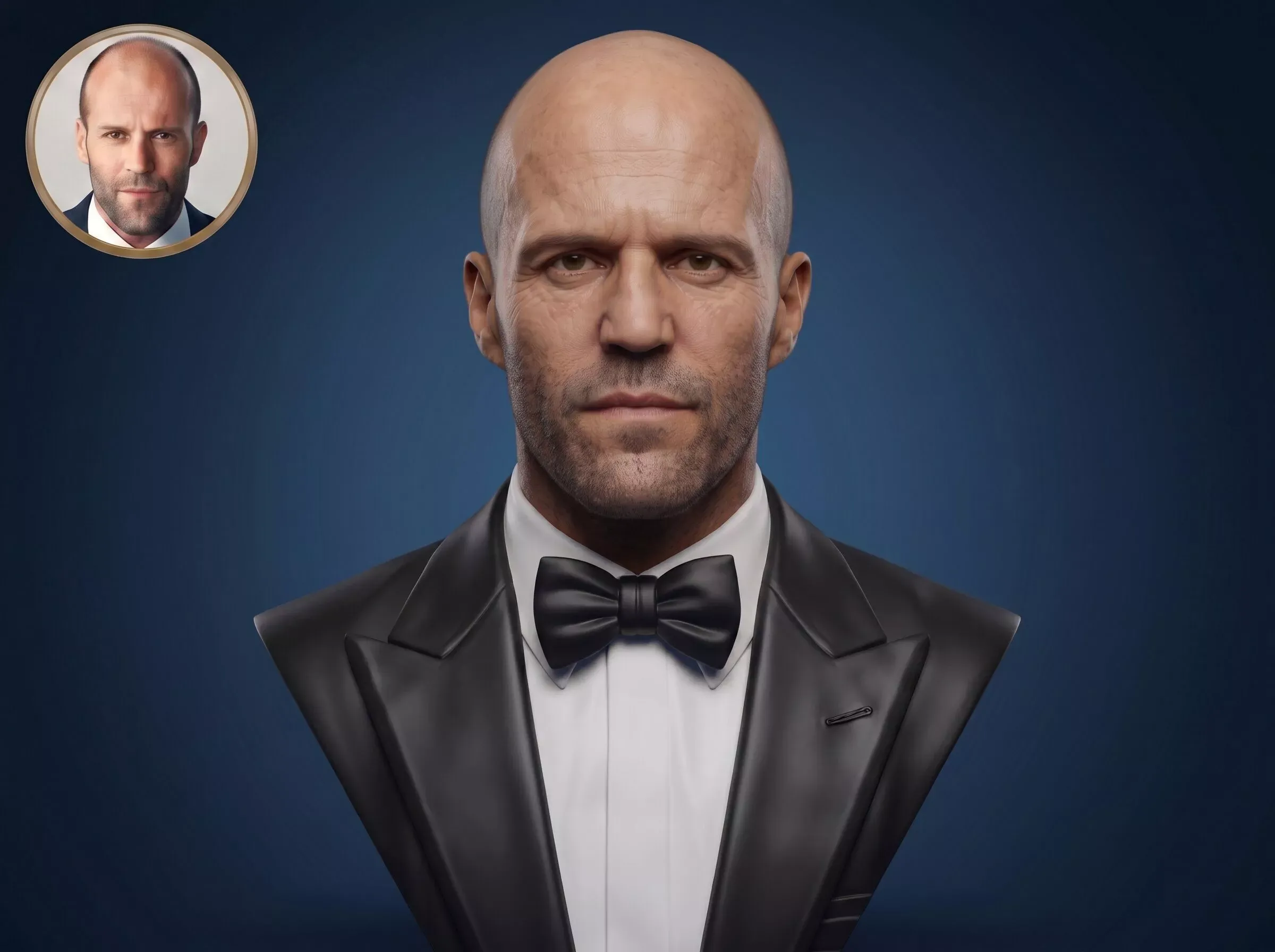 Jason Statham 3D Printable Bust 3D Print Model .c4d .max .obj .3ds .fbx .stl .blend