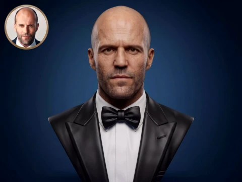 Jason Statham 3D Printable Bust Model Cetak 3D