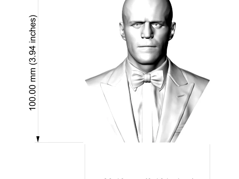 Jason Statham 3D Printable Bust 3D Print Model