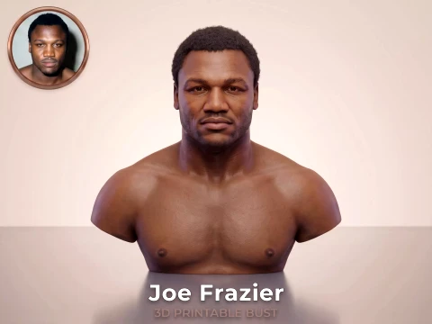 Joe Frazier 3D Printable Bust Model Cetak 3D
