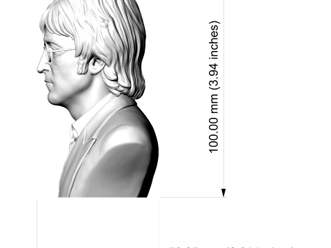 John Lennon 3D Printable Bust 3D Print Model