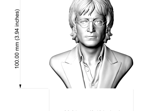 John Lennon 3D Printable Bust 3D Print Model