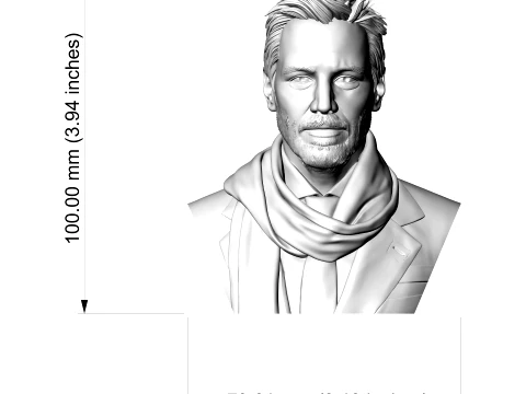 Keanu Reeves 3D Printable Bust 3D Print Model