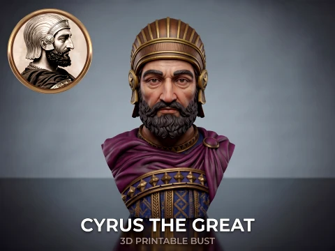 Cyrus the Great 3D Printable Bust Model Cetak 3D