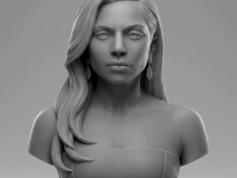 Lady Gaga 3D Printable Bust 3D Print Model