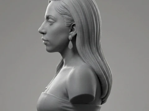 Lady Gaga 3D Printable Bust 3D Print Model