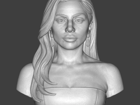 Lady Gaga 3D Printable Bust 3D Print Model