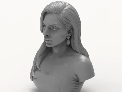 Lady Gaga 3D Printable Bust 3D Print Model