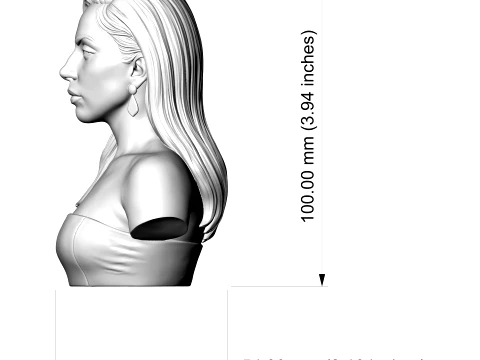 Lady Gaga 3D Printable Bust 3D Print Model