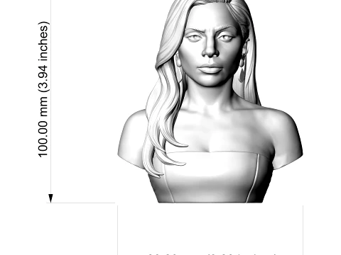 Lady Gaga 3D Printable Bust 3D Print Model