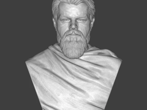 Matt Damon Odysseus from The Odyssey movie 3D Printable Bust 3D Print Model