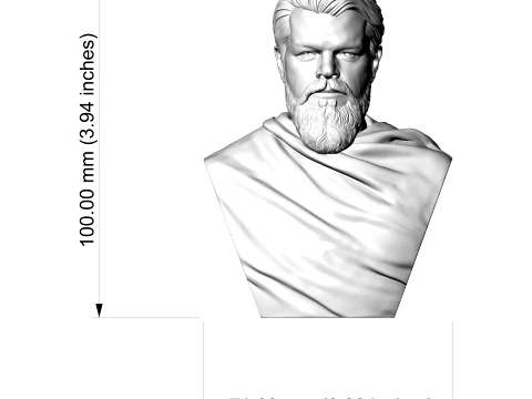 Matt Damon Odysseus from The Odyssey movie 3D Printable Bust 3D Print Model