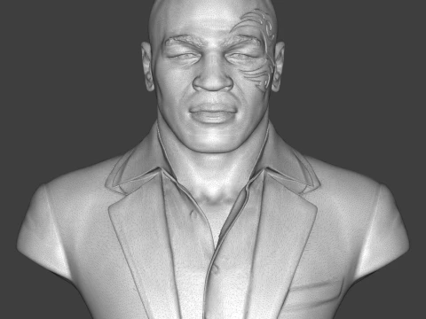 Mike Tyson 3D Printable Bust 3D print model 3D Print Model