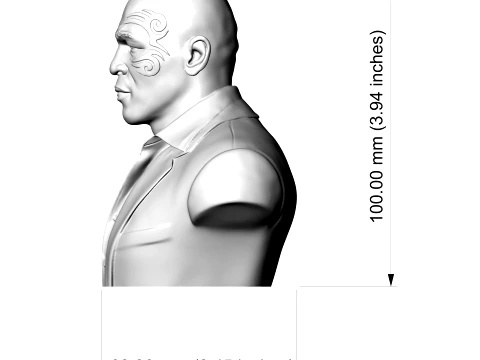 Mike Tyson 3D Printable Bust 3D print model 3D Print Model