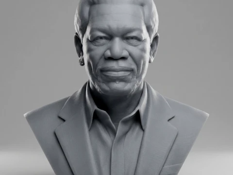 Morgan Freeman 3D Printable Bust 3D Print Model